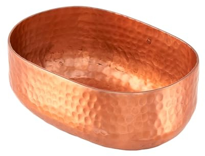 American Metalcraft ABHC46 Hammered Aluminum Entrée Basket, Oval, Copper, 25-Ounces