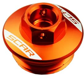 SCAR Öleinfüllschraube Öleinfüllschrauben Öleinfüller Deckel kompatibel mit KTM SX SXF SX-F EXC TPI EXCF 50 65 85 125 150 250 300 350 450 500 06-26 - Orange