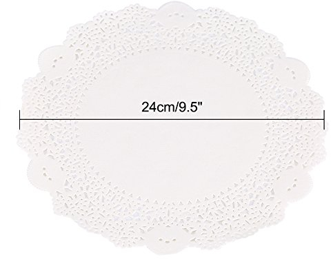 180 stücke Papier Spitze Deckchen Kuchen Matte Höhlte Dekorative Weiß Handwerk Hochzeit Dekoration(9,5 Zoll)