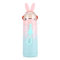 Botella de Agua con Forma de Conejo Lindo, Taza Termo de Acero Inoxidable de Dibujos Animados Jugo de Fruta Botella de Agua de Plástico Botella de Agua Ni?os Vaso Termo(Rosa + verde)