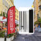 QSUM Restaurant Plume Drapeau, 8FT Restaurant Drapeau Publicitaire avec Kit Poteau, Piquet de Sol, Signs Publicitaire Exterieur Adapté Pour publicité en magasin et Extérieur