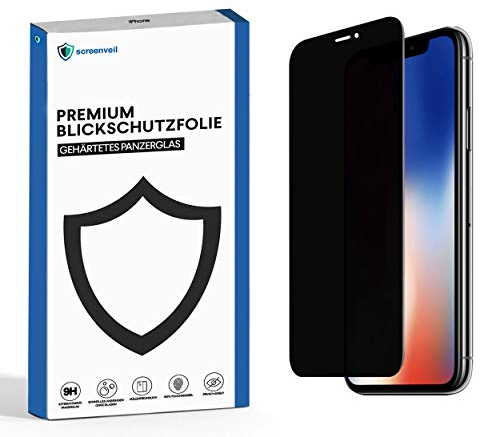 Screenveil - Sichtschutzfolie für iPhone 6/6s/7/8 aus gehärtetem Glas - Premium Blickschutzfolie - schützt sicher vor fremden Blicken und Schäden
