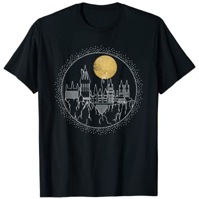 Harry Potter Hogwarts Full Moon Line Art T-Shirt