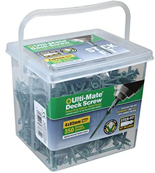 Ulti-Mate D20100 Lot de 350 vis de terrasse adhésives Vert bio 4 x 65 mm