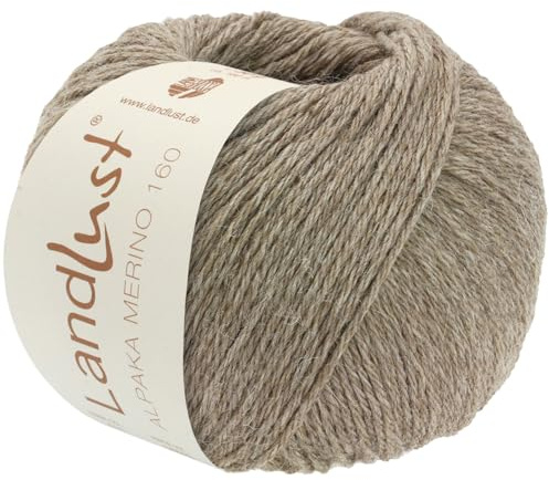 LANA GROSSA Landlust Alpaka Merino 160 | Klassisch verzwirntes Garn aus Merino & Alpaka | Handstrickgarn aus 50% Schurwolle & 50% Alpaka (Baby) | 50g Wolle zum Stricken & Häkeln | 160m Garn FB 404