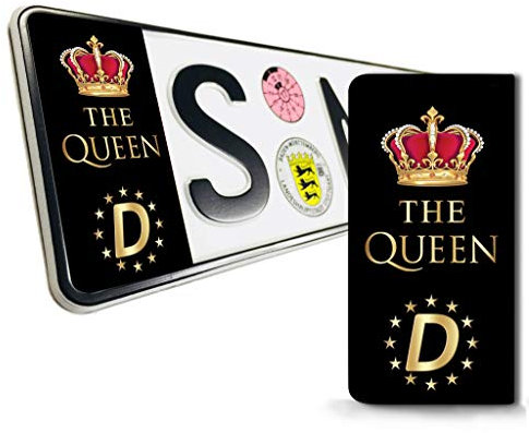 SkinoEu® 2 x Vinyl Sticker Number Plate JDM Tuning Car Motorcycle The Queen Stickers EU QV 18