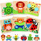 lenbest 6 Stück Holzpuzzle - Tier Montessori Spielzeug - Steckpuzzle Kinderspielzeug Holzspielzeug Lernspielzeug Motorikspielzeug Spielzeug 1 Set ab 2 3 Jahr Jahre - Geschenke Mädchen Junge