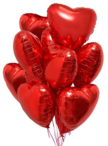 25 Herz Folienballons Rot Helium Luftballon, Romantisch Deko, Dekoration für Romantische Atmosphäre
