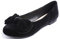 Feversole Women's Round Toe Cute Bow Trim Ballet Flats Dolly Shoes Black Velvet Bow 6 UK