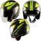 A-Pro Jet Moto Casco Visiera Doppia Scooter ECE 22-06 Certificato Nero Opaco Fluo XS