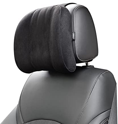 Forbell Auto Kopfstütze Nackenkissen Zubehör Kissen Memory Baumwolle Autozubehör Kopfstütze Kissen Kopfstütze Kissen für Auto Wildleder (Schwarz)