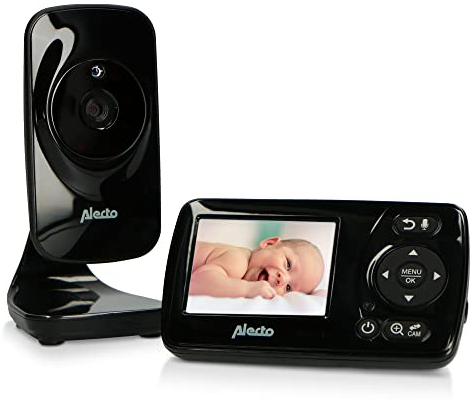 Alecto DVM71BK - Babyphone mit Kamera mit 2.4-Farbdisplay - Babyfon - Digital Überwachungskamera mit 300m Reichweite - Schwarz