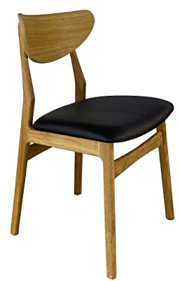 treesure Stilvoller Holz-Stuhl aus Eiche mit Kunstleder – Perfekt für Küche, Esszimmer und Lounge. Designerstuhl für Zeitlose Eleganz in Ihrem Zuhause(Eiche hell, anthrazit)