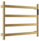 ZAKSEM Towel Warmer 4 Bars Electric Heated Towel Rack 304 Stainless Steel Wall Mount Heated Towel Rail With Timer Control Bathroom Radiator Drying Rack Brushed Silver (Brushed Gold Plug I