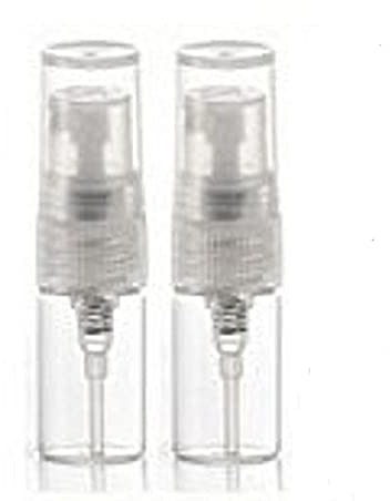 CMJ™ 2 x 2ml CLEAR Glass Spray Bottles Atomiser Travel Perfume Liquid Sample Atomizer UK SELLER