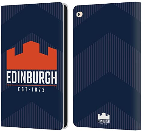 Head Case Designs Licenciado Oficialmente Edinburgh Rugby Líneas Gráficos Carcasa de Cuero Tipo Libro Compatible con Apple iPad Air 2 (2014)