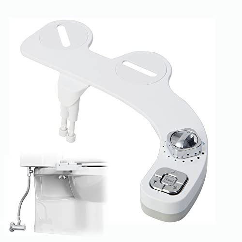 RADAAB Accesorio Bidet para WC, Ultra Slim bidé no eléctrico Uso para Inodoro, Doble Boquilla, Duchas Higienicas para Lavage postérieur et féminin(manejo a la Izquierda)