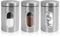 1ABOVE 3 PC Kitchen Storage Canisters | Stainless Steel Containers with Secure Lids | Viewing Window | Storage Tin for Tea, Coffee Sugar, Nuts, Cereal