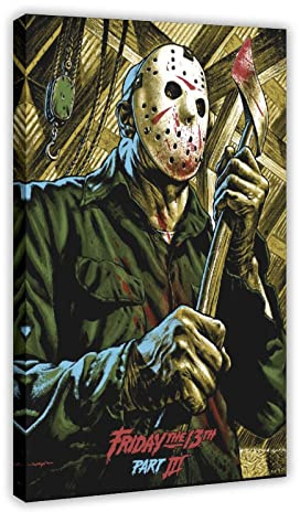 Amerika Horrorfilme Friday The 13th Jason Voorhees (2) Leinwandposter Schlafzimmer Dekor Sport Landschaft Büro Zimmer Dekor Geschenk Rahmen Stil 20 x 30 cm
