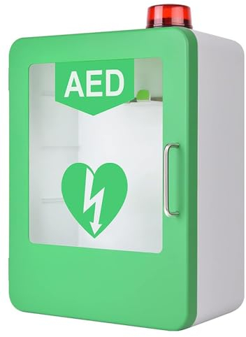 Fotrsta AED-Defibrillator-Aufbewahrungsschrank, Wandmontierter Kunststoff-Herz-Defibrillations-Alarmkasten Erste-Hilfe-Schrank Mit Alarmsystem Für Büro, Krankenhaus