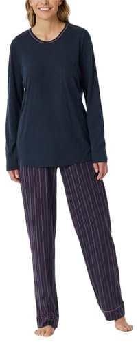 Schiesser Damen Schlafanzug Set lang Baumwolle Modal - Nightwear, Multicolor 5_181237, 38