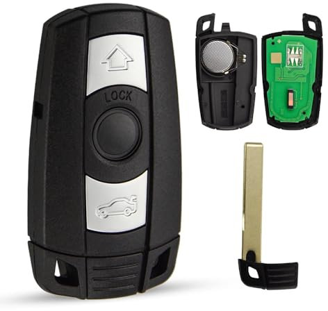 Schlüssel kompatibel mit BMW – Fernbedienung blanko kompatibel mit CAS3- PCF 7945 / PCF 7953 - ID46-434MHZ FSK - Freisprecheinrichtung für Serie 1 - Serie 3 - 5er - Serie 6 - X1 - X5 - X6 - Z4 - E60 -
