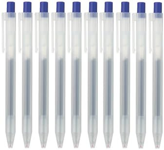 Moma Muji Smooth Writing Gel Ink Ballpoint Pen Knock Type, Blue 0.5 mm (Japan Import)