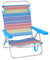 Creaciones Llopis Silla de Playa Baja Plegable Reclinable y Convertible en Tumbona 4 Colores Disponibles (Rayas Colores)