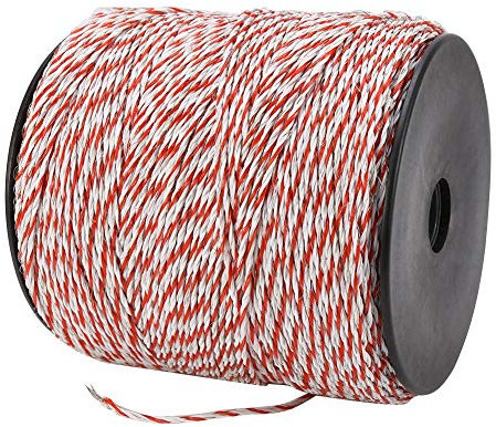 Longzhuo Electric Fence Polywire 500m - 6 Strands Steel Reinforced Conductor with Chuck, Farm Fencing Wire for Livestock, Cattle, Sheep, Horse & Crop Protection