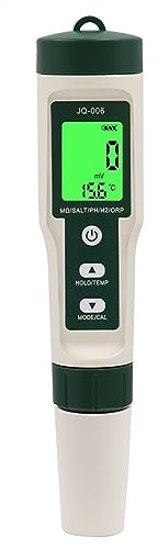 AUBEST TDS-Messgerät 10 in 1 Wasserqualitätstester PH/TDS/EC/SALZ/TEMP/SG/ORP/H2/Fruchtbarkeit/Widerstandsfähigkeit Tester Stift for Aquarium Schwimmbad(with Backlight)