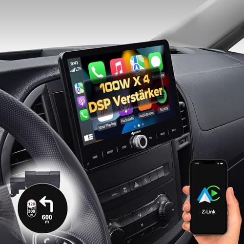 DYNAVIN Android Autoradio Navi für Mercedes Sprinter Vito Viano W639 A Klasse: 10,1 Zoll Radio mit Wireless Carplay und Android Auto | Head-up Display | Inkl. DAB+; D9-MB10V Premium Flex