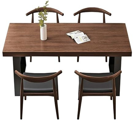 ZXDRYBHD Kleines Konferenzraum-Set, Esstisch mit 4 Stühlen, Rechteckiger Besprechungstisch, für Wohnzimmer, Esszimmer, Bauernhaus(Small)