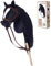 HOPPIHORSE Steckenpferd mit Trense - A3 - Hobby Horse mit Zügeln, Schultergurt, Schweif - hochwertiges Plüsch mit Langer Mähne - Silikongriff für besseren Halt - mit Geschenkverpackung