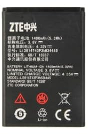 Ersatz Akku kompatibel mit ZTE Blade Q1 / ZTE V815W / A110 / A112 / L110 Akku - 1400mAh (Li3814T43P3H634445), Batterie, Battery Akku