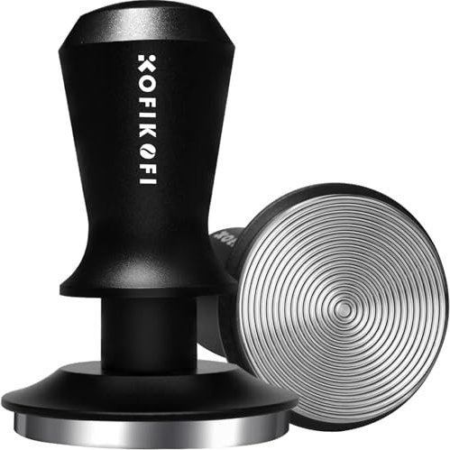 KOFIKOFI Espresso Tamper 53.3mm, Coffee Tamper with Two 30lbs Spring Loaded, Barista Espresso Coffee Tamper with Stainless Steel Ripple Base and Aluminum Handle
