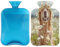 Golden Retriever Wärmflasche mit Bezug, Tiermops-Blume, 2 l, Wärmbeutel zur Schmerzlinderung, Nacken- und Schulter-, Hand-, Fußwärmer, heiße und kalte Kompresse