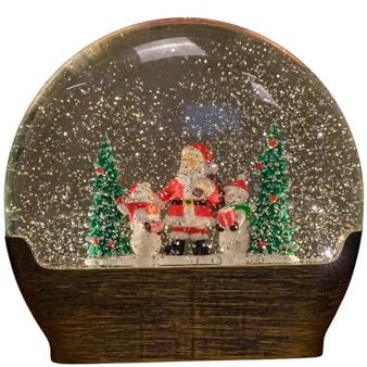 Samuel ALEXANDER 19cm Battery Operated Light up Christmas Water Dome with Santa & Snowman Scene
