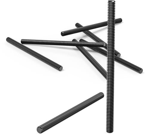 Dayalo Gewindestangen DIN976, 6 Stück M6 x 100mm Gewindestab, Gewindestift Aus Edelstahl A2V2, Schwarzes Oxid