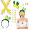 NebulaGlam 6 Stück Ananas Kostüm Zubehör Damen, Ananas Haarreif Ananas Brille Ananas-Tattoo-Aufkleber Handschuhe Halskette Ohrringe, für Hawaii Kostüm Outfit Ananas Party Karneval Fasching Kostüm