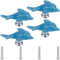 GORGECRAFT 4 Set Keramik Schrankknöpfe Delfin Meerestiere Schubladenknöpfe Motiv: Ozean Cartoon Stil Blau Handgefertigt Kommodenknauf Schubladengriffe Mit Zinklegierung Eisenschraube Für Schrank Und K