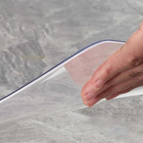 XCKJYDCDB Mantel Transparente 2mm - Numerosas Medidas - Mantel Transparente a Medida, Mantel Lavable, Protector de Mesa Transparente Cristal Borde Biselado (80x90cm(31.50x35.43in))