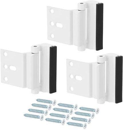 PATIKIL Home Security Door Lock, 3 Stop Door Reinforcement Lock Withstand 800 Lbs High-Security Aluminum Door Latch Stopper with Screws for Home Safety Privacy, White