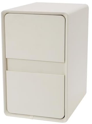 Etrhdfyts Nachttisch Weiß 30 cm Breit, Nachtschrank mit 2 Schubladen, Beistelltisch Nacht-Kommode Hochglanz für Boxspringbett Ablagetisch Schlafzimmer Wohnzimmer