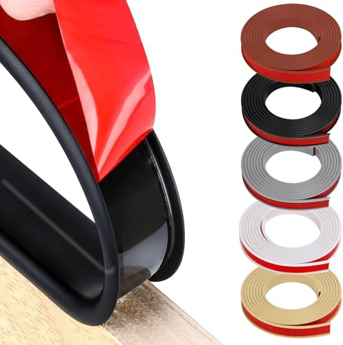 HeiPen TPE U-Form Selbstklebend Möbelkantenband - Schwarz, 30mm x 3m | Kantenumleimer Selbstklebend, Flexible Faltbarer Kantenschutz für Schrankkanten, Abschlussleiste, Deckenkanten,Arbeitsplatten