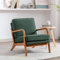 LIFEISLE Ohrensessel mit Armlehne, Gepolsterter Loungesessel mit Hholzrahmen, Modern Accent Chair Mid-Century für Wohnzimmer Schlafzimmer, Chenille Grün