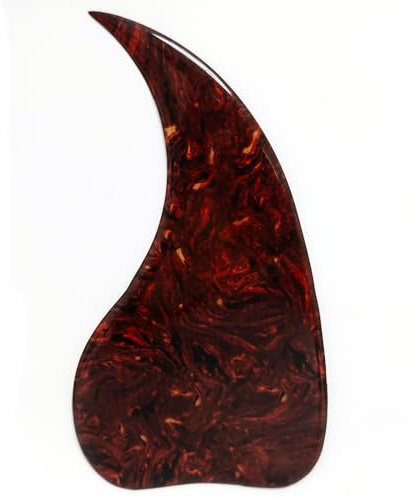Akustikgitarren-Schlagbrett für Gibson J45, 2 mm dicke Wassertropfenform, selbstklebender Kratzschutz, universelle Passform für Martin, Taylor, Gibson, 91,4 - 104,4 cm Gitarren (braune Schildkröte)