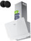 CIARRA CBCS6765C A+ Kopffrei Dunstabzugshaube 60 cm Schräghaube Umluft 580 m³/h mit CBCF055 Aktivkohlefilter 3 Leistungsstufen Touch-Bedienung Wandmontage Abzugshaube für Küchen Edelstahl Glas Weiß
