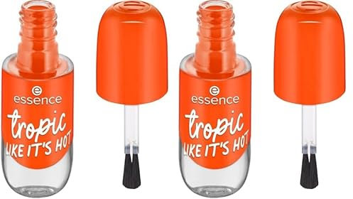 Essence Cosmetics gel nail colour, Nagellack, Orange, langanhaltend, Expressergebnis, schnelltrocknend, glänzend, vegan, ohne Mikroplastikpartikel, ohne Parfüm, ohne Parabene, 2er Pack (8ml)