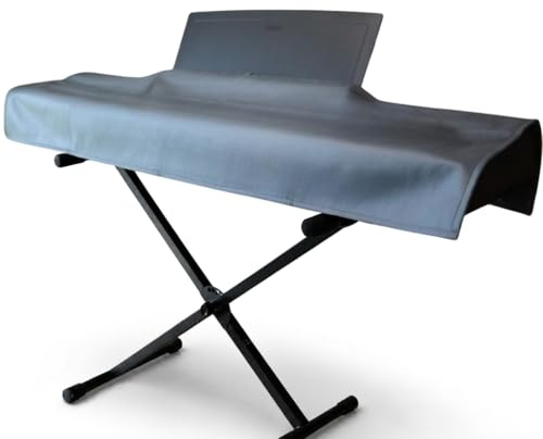 mifamire music 88 Keys Piano Keyboard Dust Cover PiuColor, Designed by Professional Pianist, Music Stand Compatible, Washable Digital Piano Cover, Blends with Your Room, Japan Design (Saxe Blue)