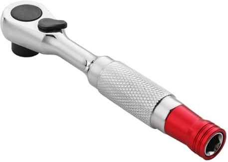 TERNCOEW Chiave a cricchetto rotante da 1/4 di pollice con impugnatura a cricchetto girevole a doppia estremità Design ergonomico Manutenzione automobilistica Chiave a bussola multifunzione